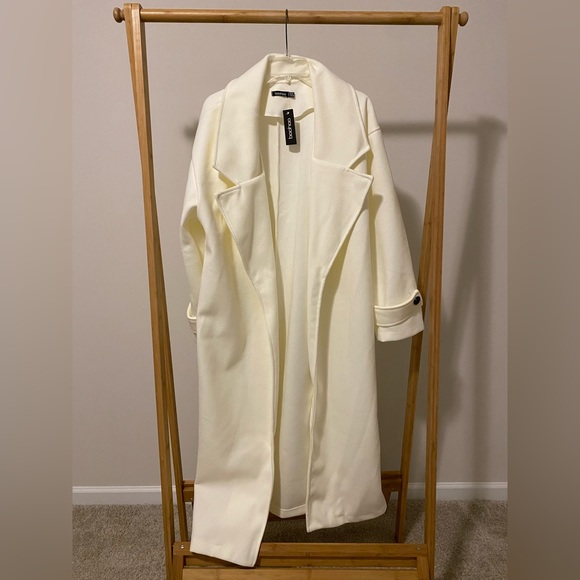 NWT Wool Look Longline Trench Coat - Picture 8 of 16